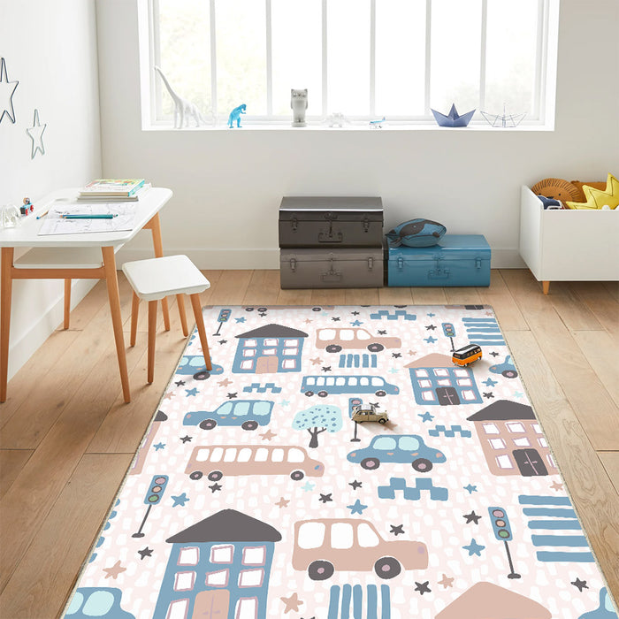 Airgugu KidSpace Delight Cartoon City Print Rug