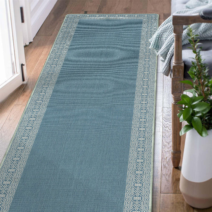 Airgugu Modern Minimalist Elegant Antique Blue/Brown Rug