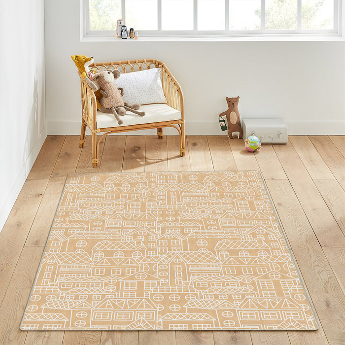 Airgugu KidSpace Delight Khaki Building House Rug