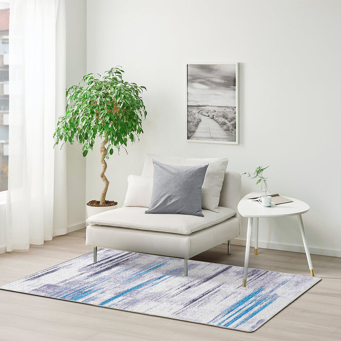 Airgugu Modern Minimalist Abstract Blue&Gray Rug