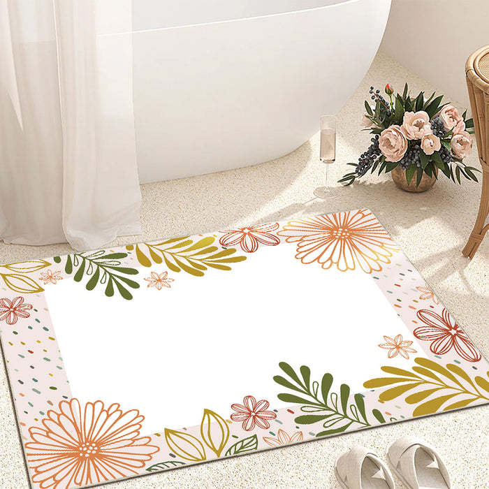 Airgugu KidSpace Delight White Vibrant Botanical Pattern Rug