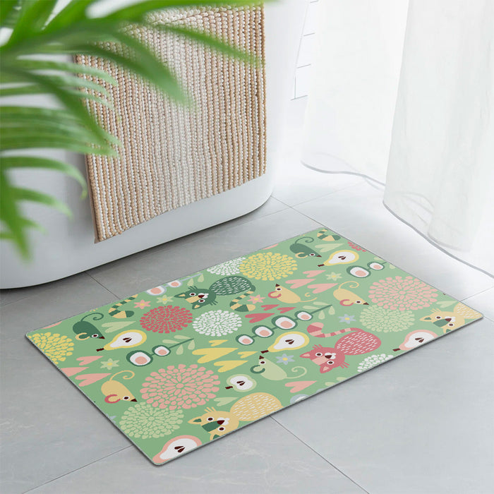 Airgugu KidSpace Delight Green Cartoon Printed Rug