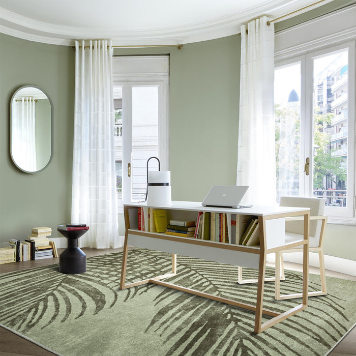 Airgugu Modern Minimalist Distressed Green Fern Rug