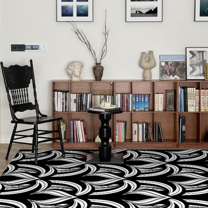 Airgugu Modern Minimalist Dark Blossom Unfurling Rug