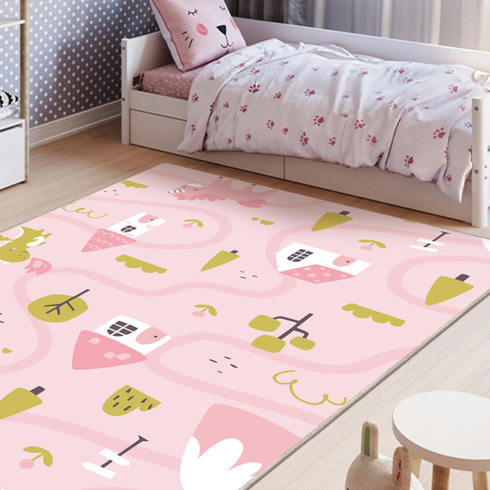 Airgugu KidSpace Delight Pink Unicorn Fantasy Rug