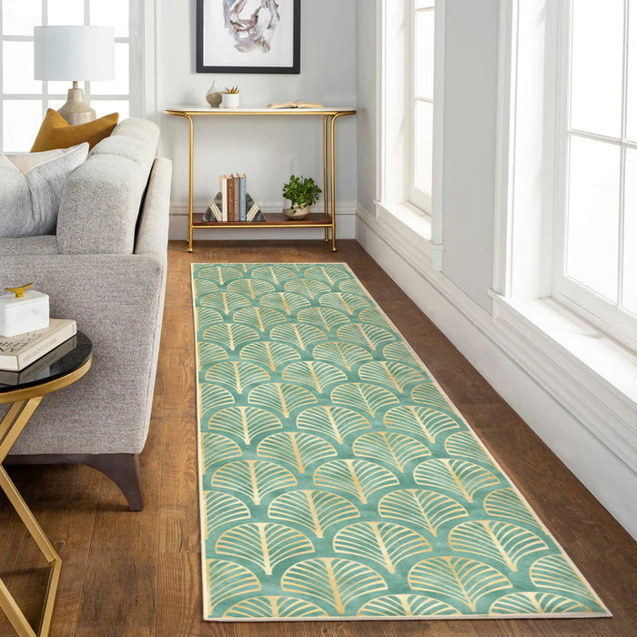 Airgugu Earth Garden Golden Plant Leaves Rug