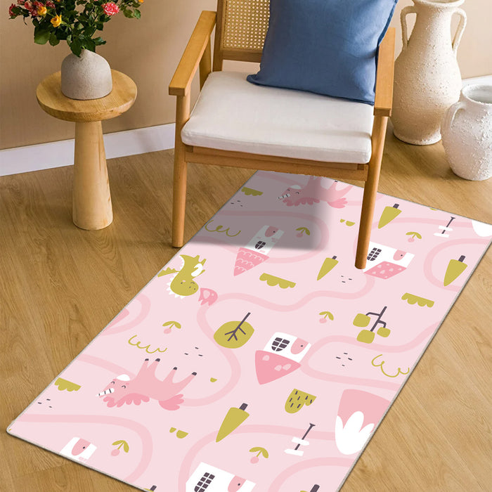 Airgugu KidSpace Delight Pink Unicorn Fantasy Rug