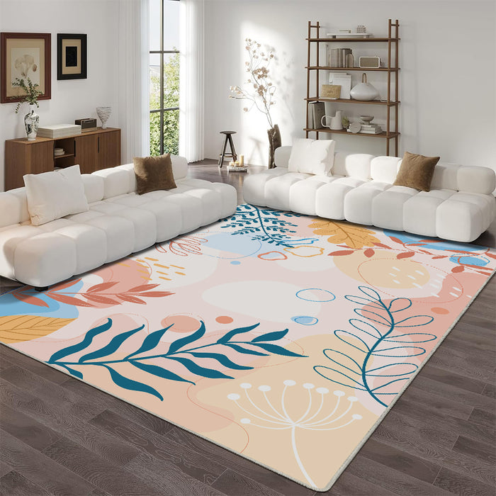 Airgugu Modern Minimalist Pink Vibrant Plant Rug