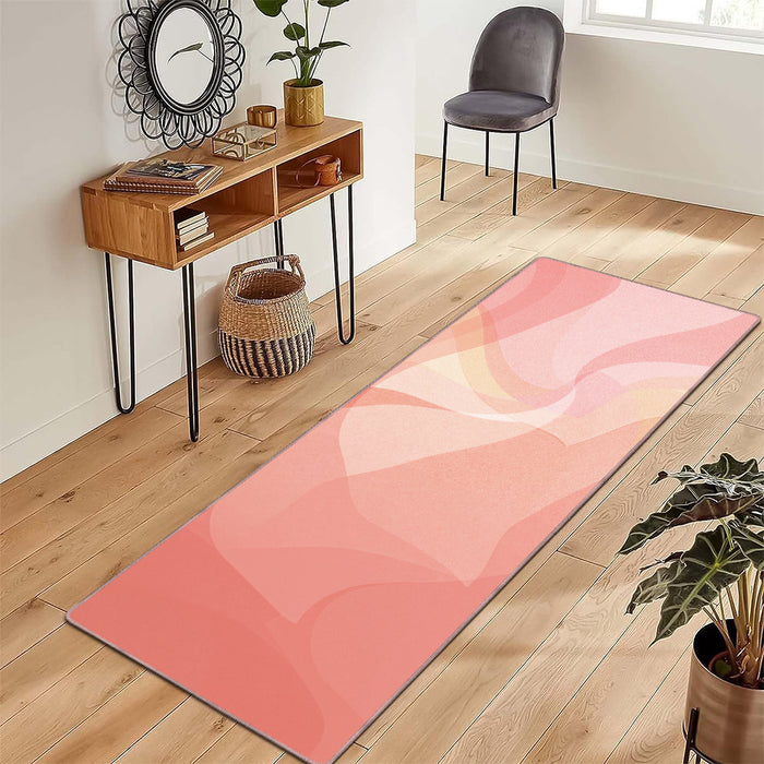 Airgugu Modern Minimalist Irregular Pink Waves Rug