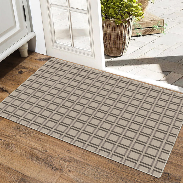 Airgugu Modern Minimalist Brown Checkered Rug