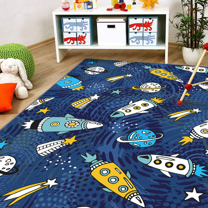 Airgugu KidSpace Delight Blue Space Fleet Adventure Rug