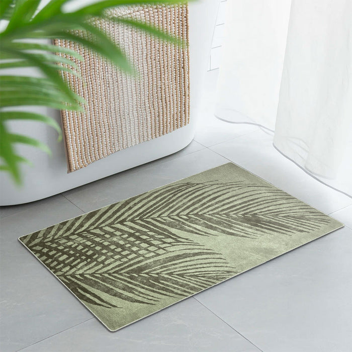 Airgugu Modern Minimalist Distressed Green Fern Rug