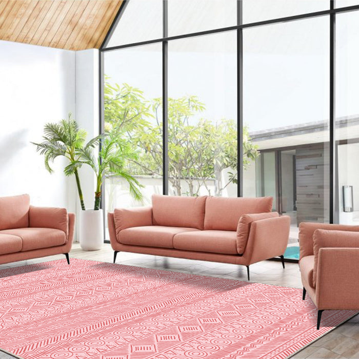 Airgugu Modern Minimalist Symmetrical Grey/Pink Rug