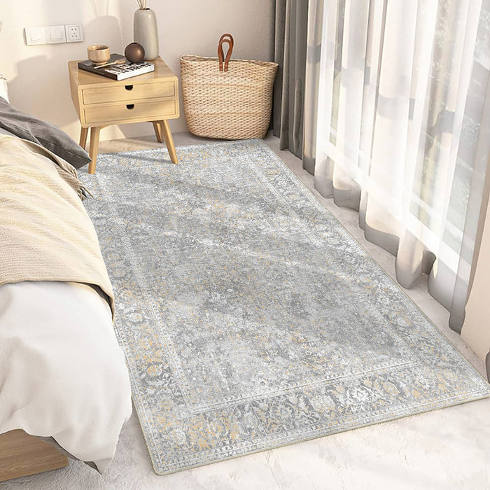 Airgugu Earth Garden White Vintage Printed Rug