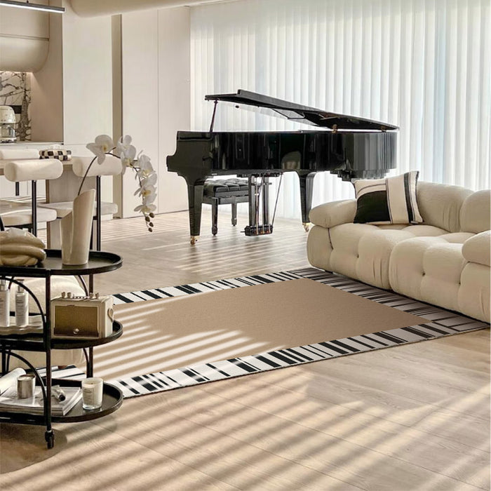 Airgugu Modern Minimalist Elegant Piano Stripe Brown Rug