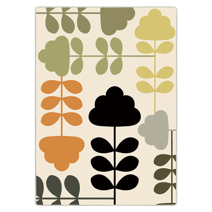 Airgugu Modern Minimalist Multicolor Plant Beige Rug