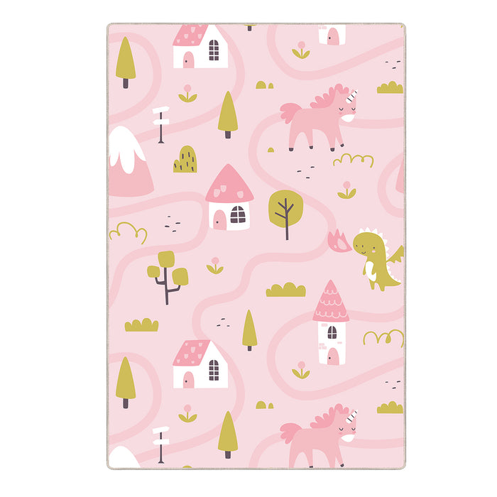 Airgugu KidSpace Delight Pink Unicorn Fantasy Rug