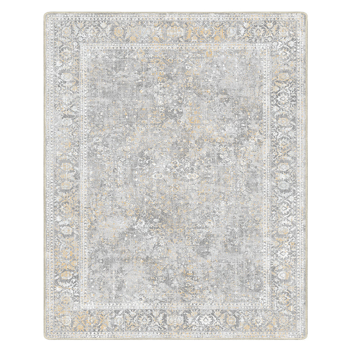 Airgugu Earth Garden White Vintage Printed Rug