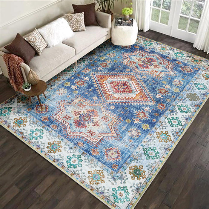 Airgugu Heritage Classique Blue Retro Stamp Rug