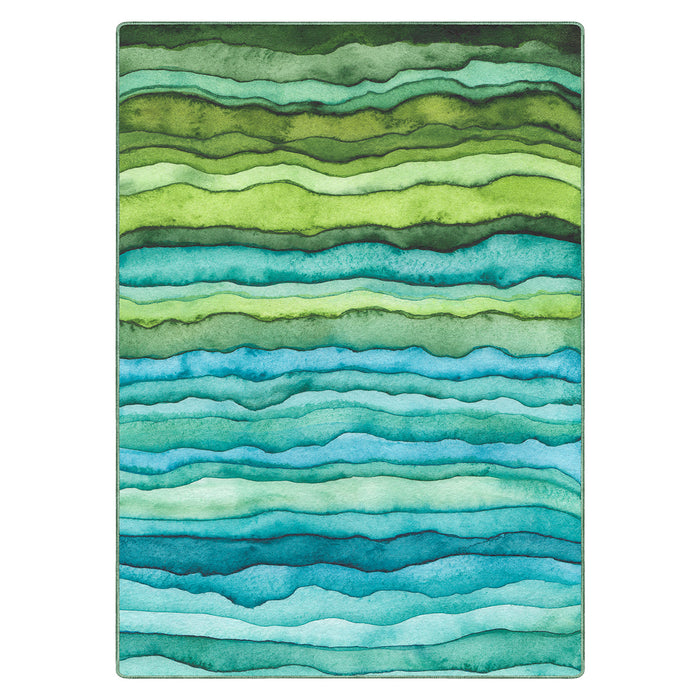 Airgugu Earth Garden Rock Artistic Blue and Green Striped Rug🔥