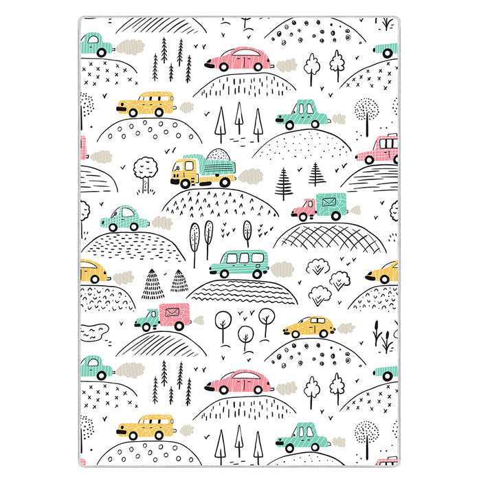 Airgugu KidSpace Delight Cartoon Car On The Hillside Rug