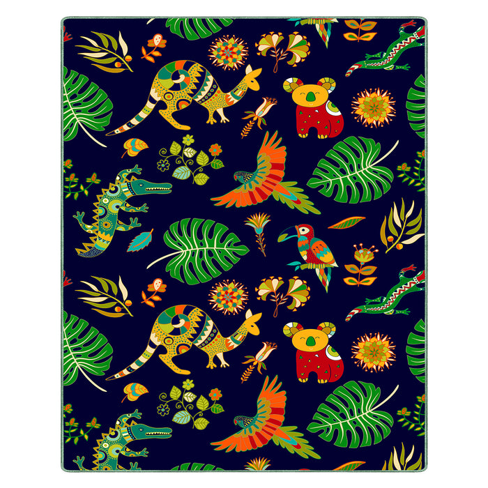 Airgugu KidSpace Delight Colorful Floral World Print Rug