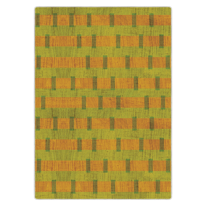 Airgugu Earth Garden Orange Ranch Fence Striped Rug