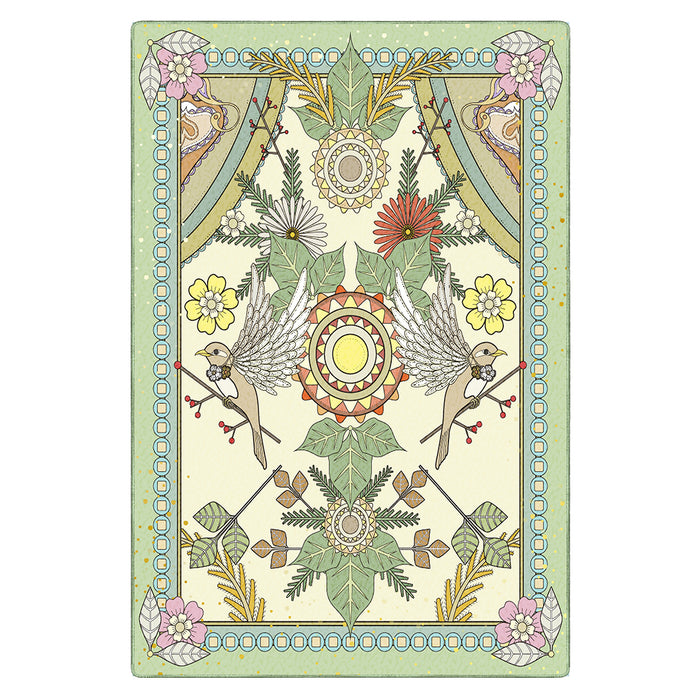 Airgugu Earth Garden Symmetrical Flower Bird Rug