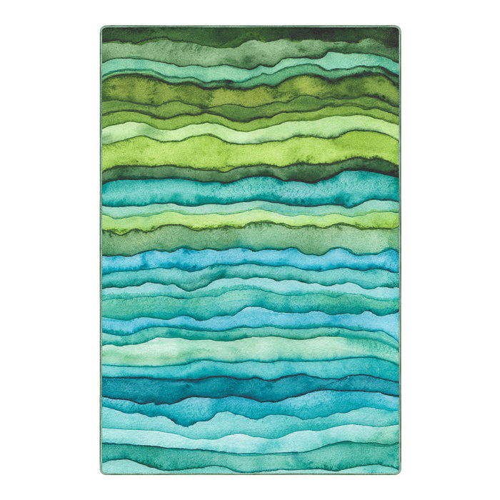 Airgugu Earth Garden Rock Artistic Blue and Green Striped Rug🔥