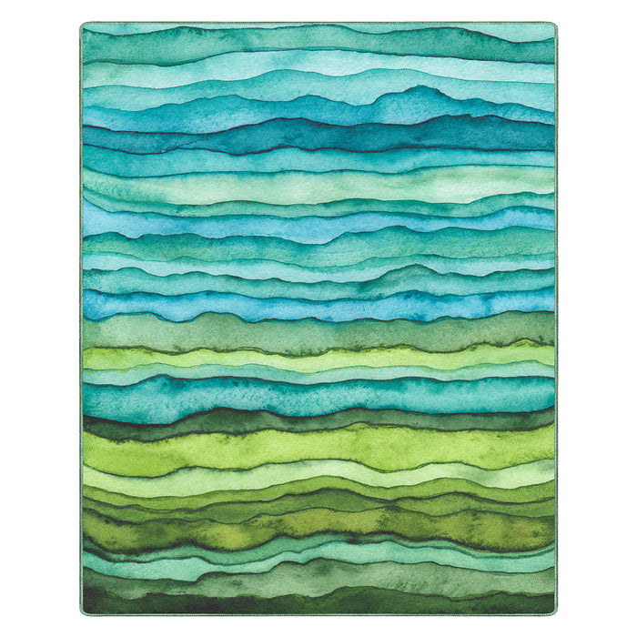 Airgugu Earth Garden Rock Artistic Blue and Green Striped Rug🔥