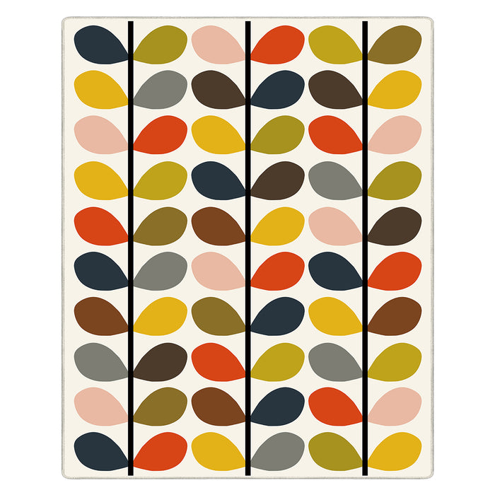 Airgugu Modern Minimalist Colorful Plant Leaves Beige Rug