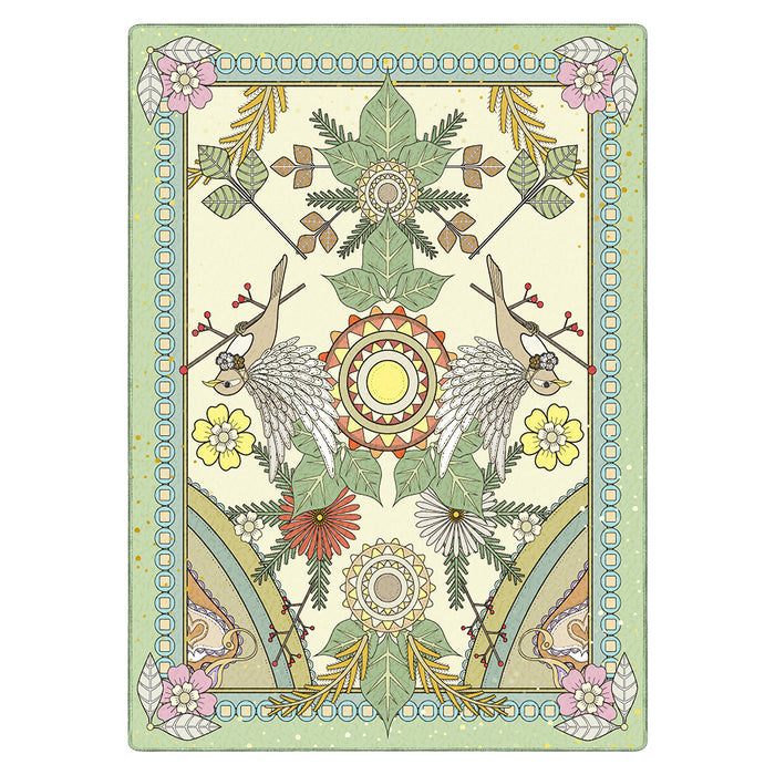 Airgugu Earth Garden Symmetrical Flower Bird Rug