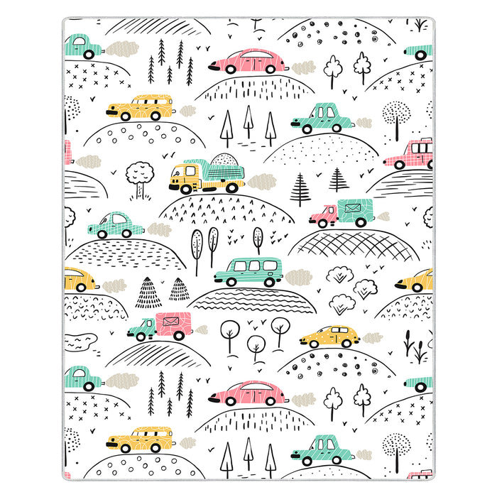 Airgugu KidSpace Delight Cartoon Car On The Hillside Rug