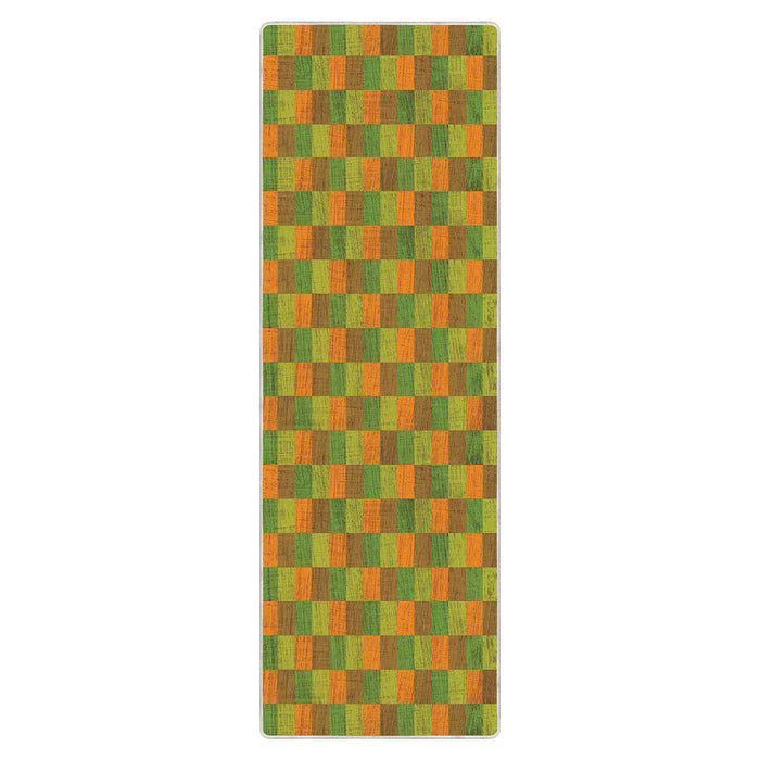 Airgugu Earth Garden Orange Green Checkered Rug