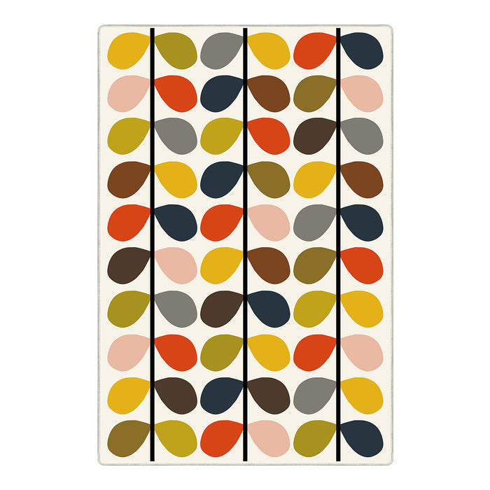 Airgugu Modern Minimalist Colorful Plant Leaves Beige Rug