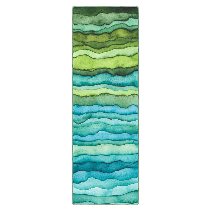 Airgugu Earth Garden Rock Artistic Blue and Green Striped Rug🔥