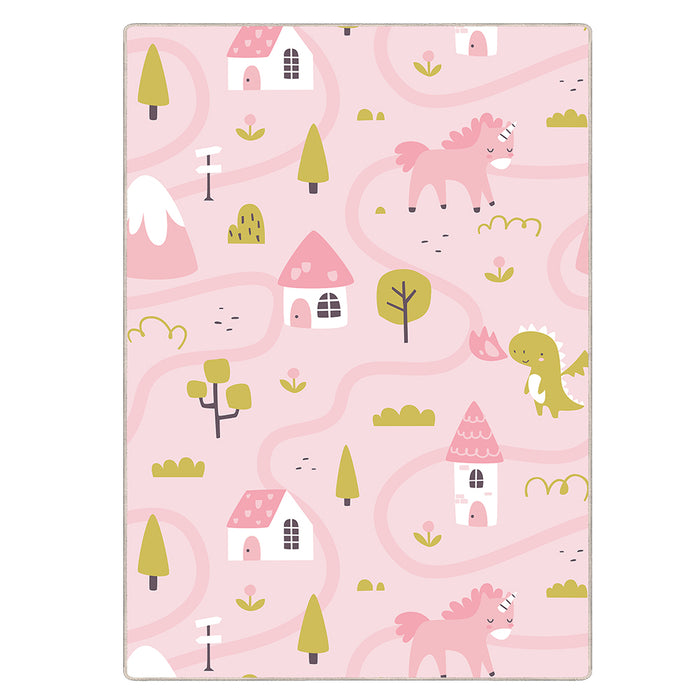 Airgugu KidSpace Delight Pink Unicorn Fantasy Rug