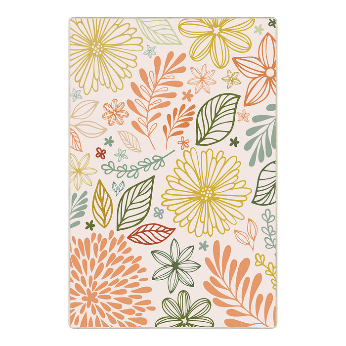 Airgugu KidSpace Delight Beige Vibrant Botanical Pattern Rug