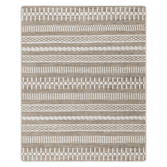 Airgugu Modern Minimalist Rustic Brown Striped Rug