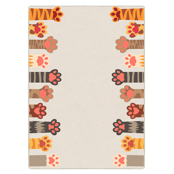 Airgugu KidSpace Delight Pink Cat Footprints Gray Rug