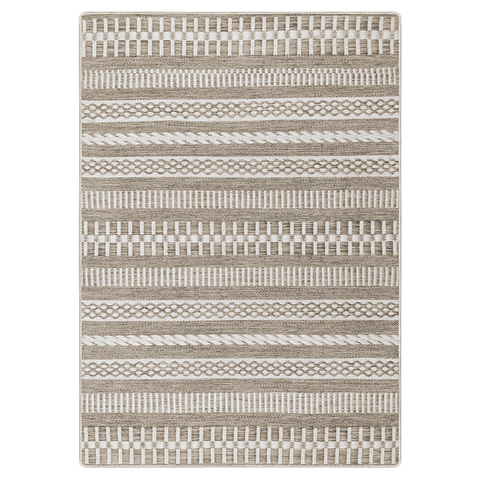 Airgugu Modern Minimalist Rustic Brown Striped Rug