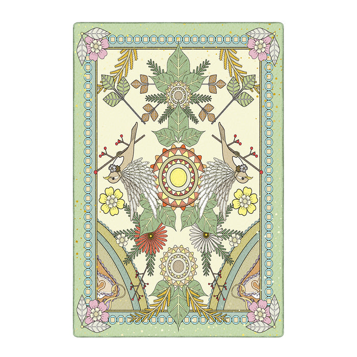 Airgugu Earth Garden Symmetrical Flower Bird Rug