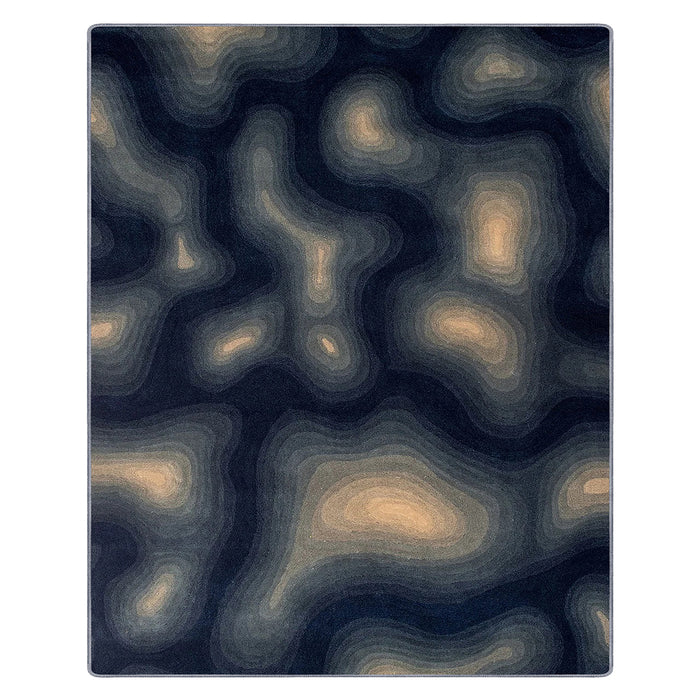 Airgugu Modern Minimalist Dreamy Agate Brown/Blue Texture Rug