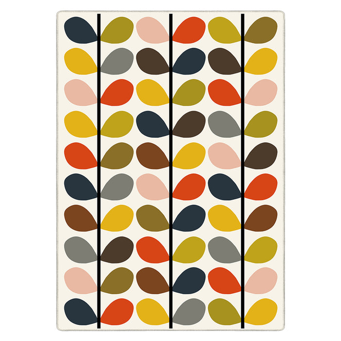 Airgugu Modern Minimalist Colorful Plant Leaves Beige Rug