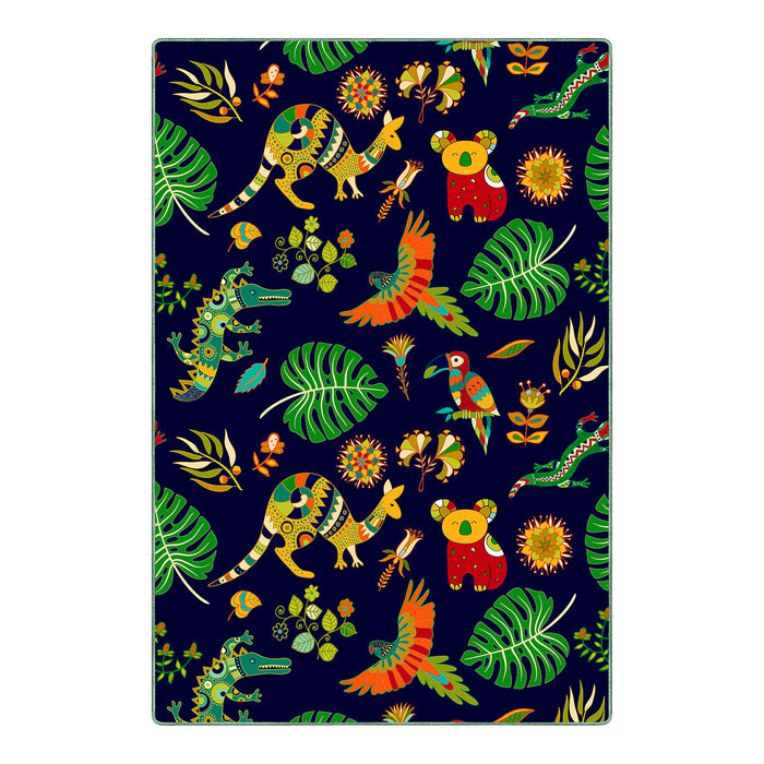 Airgugu KidSpace Delight Colorful Floral World Print Rug