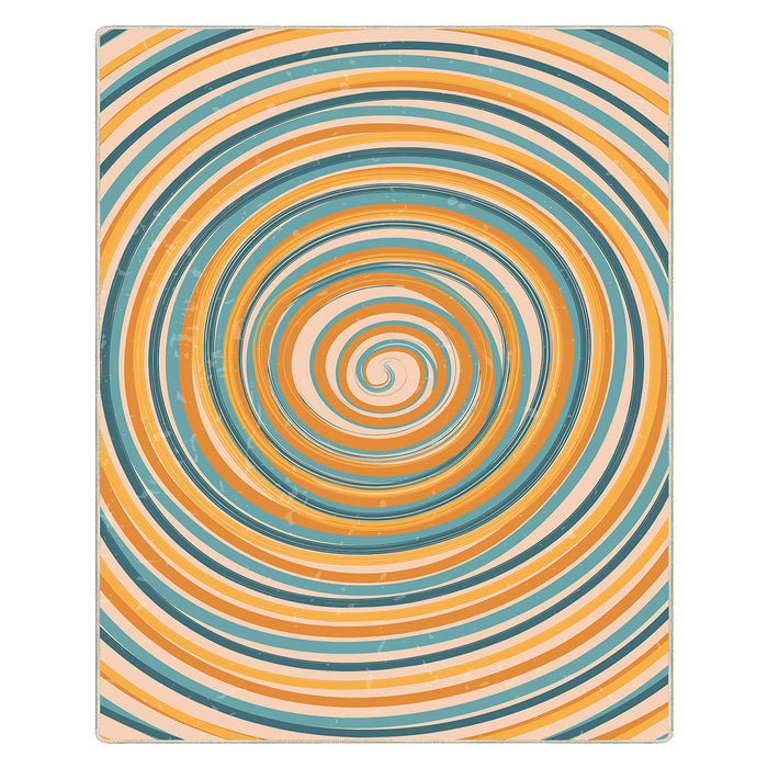 Airgugu KidSpace Delight Spinning Orange and Blue Woodgrain Rug