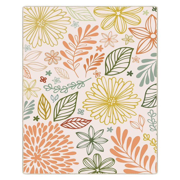 Airgugu KidSpace Delight Beige Vibrant Botanical Pattern Rug