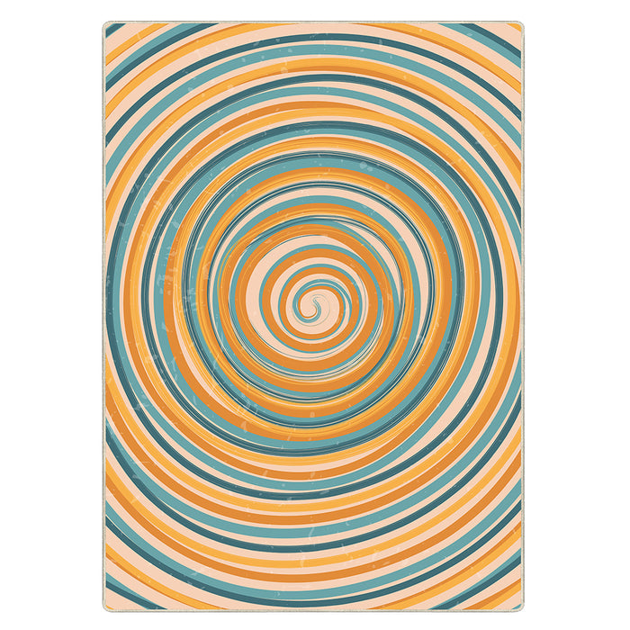 Airgugu KidSpace Delight Spinning Orange and Blue Woodgrain Rug