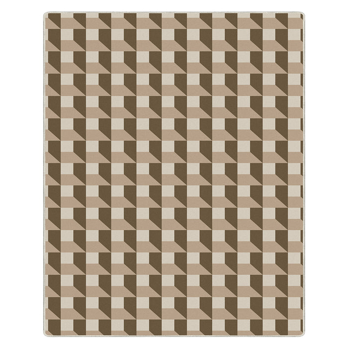 Airgugu Modern Minimalist Brown 2D Checkered Pattern Rug