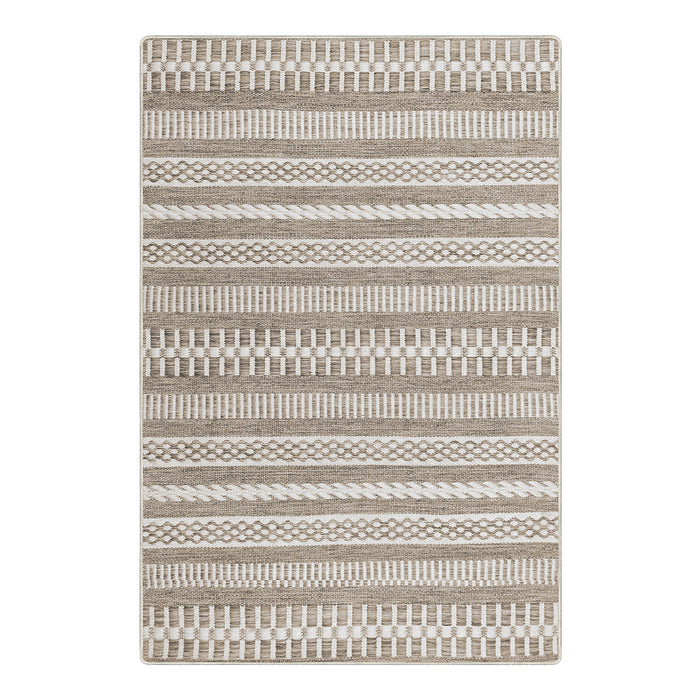 Airgugu Modern Minimalist Rustic Brown Striped Rug